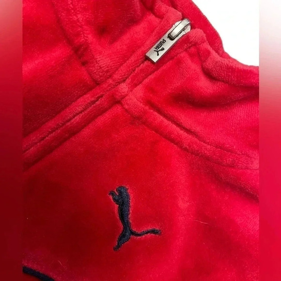 Puma Red Velvet Full Zip Sweater  Size 5 - Picture 3 of 7